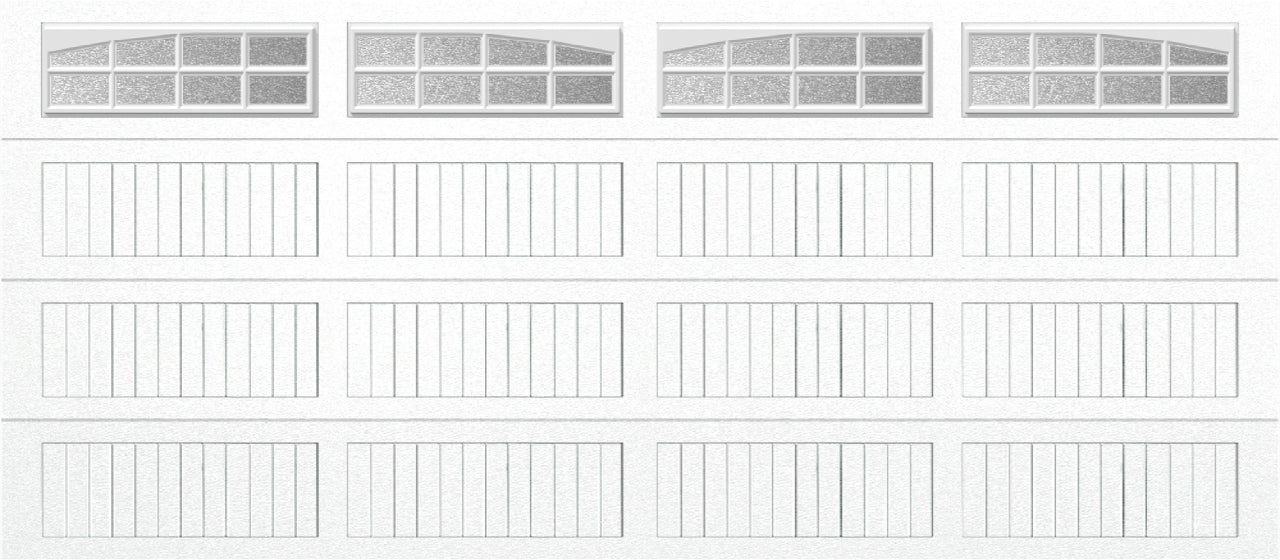 16x7 - Arched Stockton Long - Obscure With glass Long - White