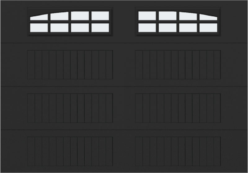 10x7 -  Arched Stockton Long - Frosted With glass Long - Black