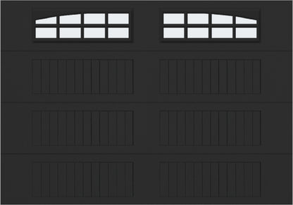 10x7 -  Arched Stockton Long - Frosted With glass Long - Black