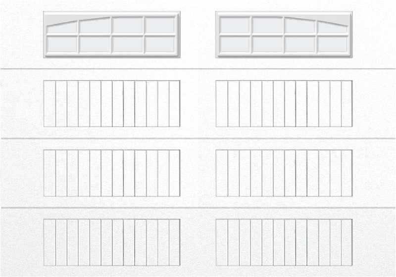 10x7 -  Arched Stockton Long - Frosted With glass Long - White
