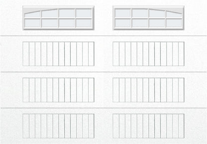 10x7 -  Arched Stockton Long - Frosted With glass Long - White