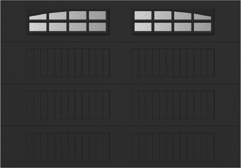 10x7 -  Arched Stockton Long - ObscureWith glass Long - Black