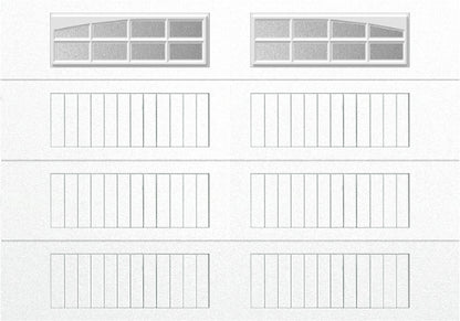 10x7 -  Arched Stockton Long - Obscure With glass Long - White
