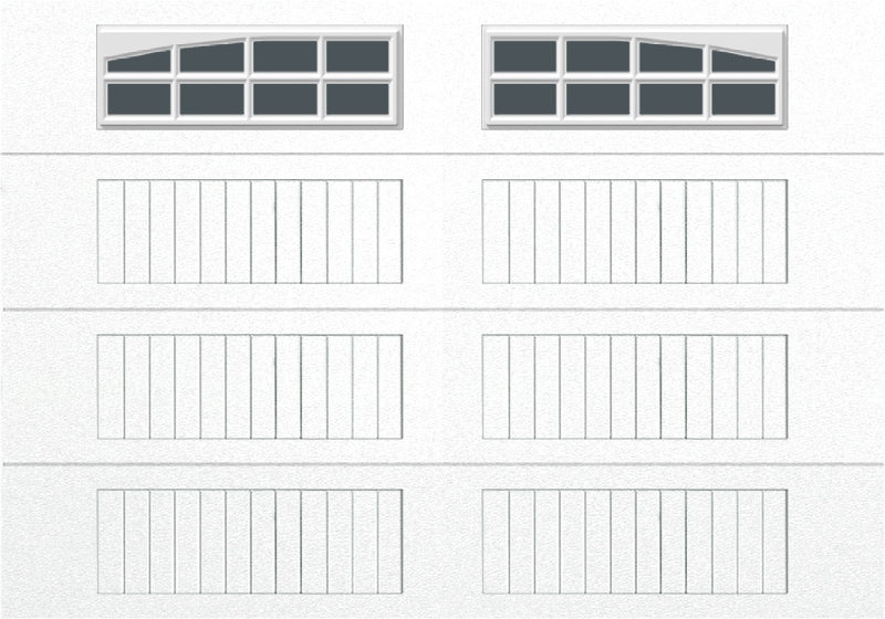 10x7 -  Arched Stockton Long - Obscure With glass Long - White