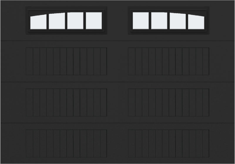 10x7 - Arched Stockbridge Long - Frosted With glass Long - Black