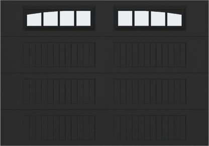 10x7 - Arched Stockbridge Long - Frosted With glass Long - Black