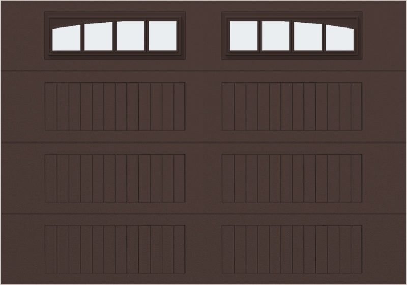 10x7 - Arched Stockbridge Long - Frosted With glass Long - Brown