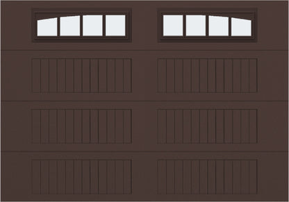 10x7 - Arched Stockbridge Long - Frosted With glass Long - Brown