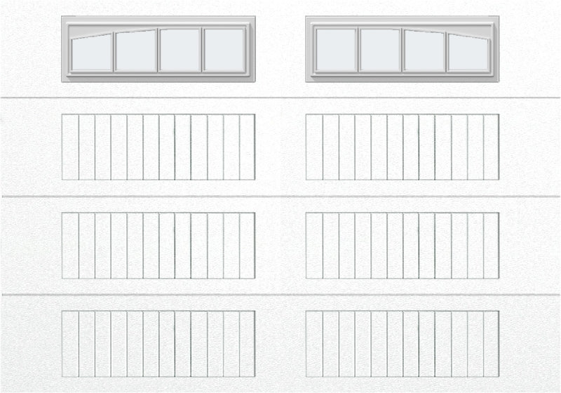 10x7 - Arched Stockbridge Long - Frosted With glass Long - White