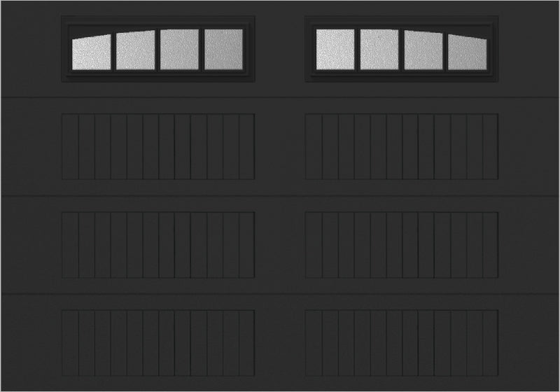 10x7 -  Arched Stockbridge Long - Obscure With glass Long - Black