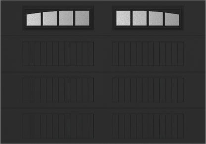 10x7 -  Arched Stockbridge Long - Obscure With glass Long - Black