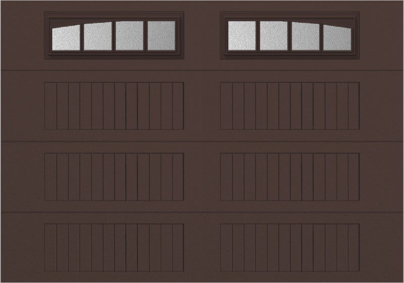 10x7 -  Arched Stockbridge Long - Obscure With glass Long - Brown