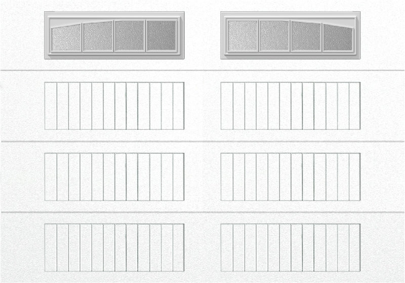 10x7 -  Arched Stockbridge Long - Obscure With glass Long - White