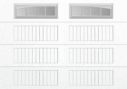 10x7 -  Arched Stockbridge Long - Obscure With glass Long - White