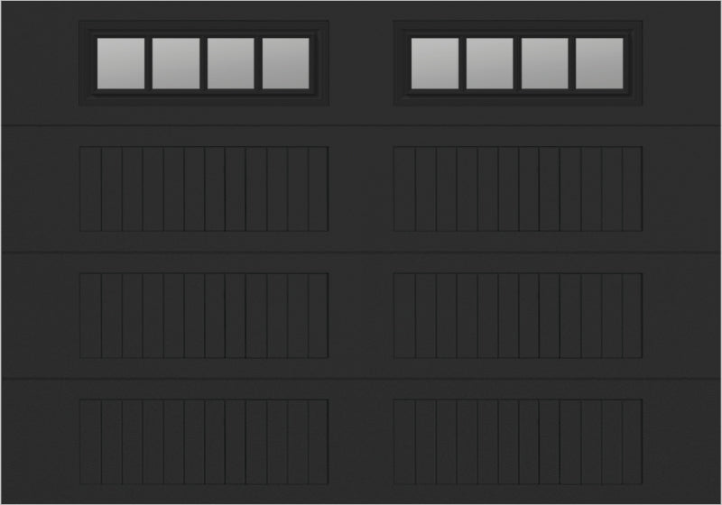 10x7 -  Straight Stockbridge Long - Clear  With glass Long - Black