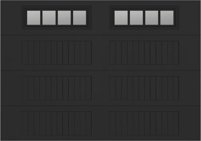 10x7 -  Straight Stockbridge Long - Clear  With glass Long - Black