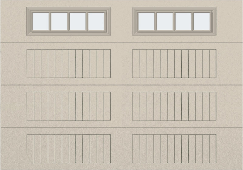 10x7 - Straight Stockbridge Long - Frosted With glass Long - Almond