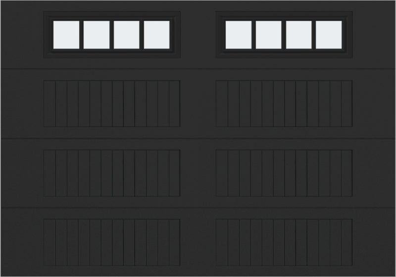 10x7 -  Straight Stockbridge Long - Frosted With glass Long - Black