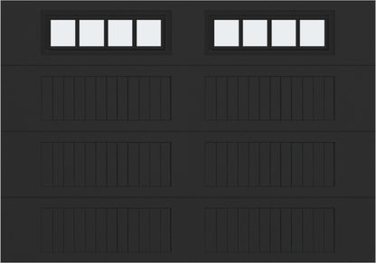 10x7 -  Straight Stockbridge Long - Frosted With glass Long - Black