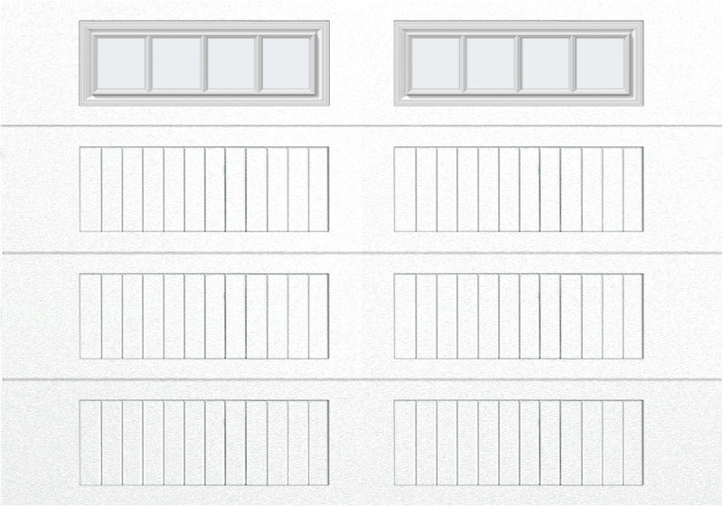 10x7 - Straight Stockbridge Long - Frosted With glass Long - White