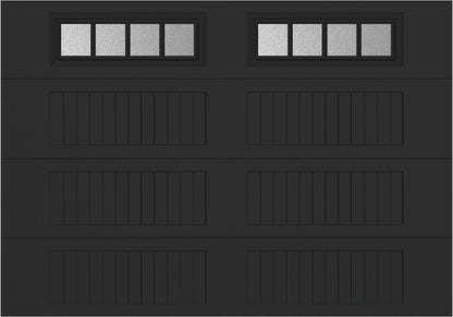 10x7 -  Straight Stockbridge Long - Obscure With glass Long - Black