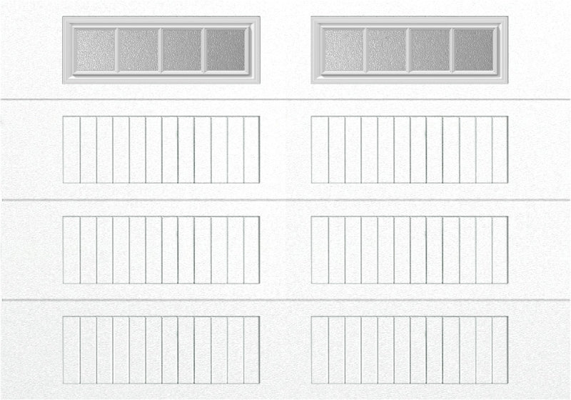 10x7 -  Straight Stockbridge Long - Obscure With glass Long - White