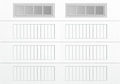 10x7 -  Straight Stockbridge Long - Obscure With glass Long - White
