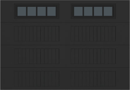 10x7 -  Straight Stockbridge Long - Tinted   With glass Long - Black