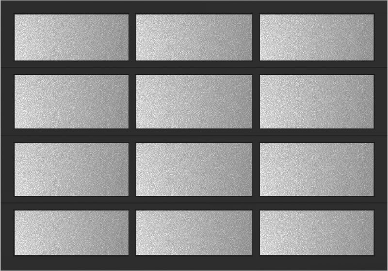 10'x7' Window - Aluminum  - Black - Obscure