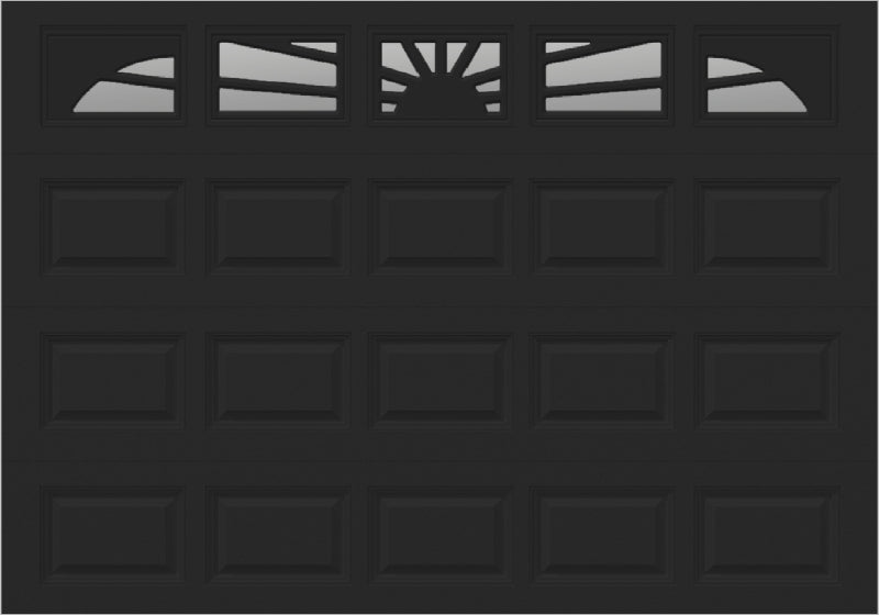 10x7 -  Sunburst - ClearWith glass - Black