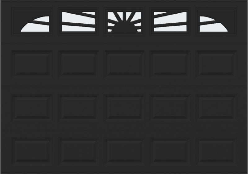 10x7 -  Sunburst - Frosted -   With glass Long - Black