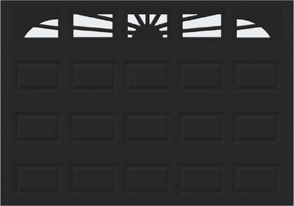 10x7 -  Sunburst - Frosted -   With glass Long - Black