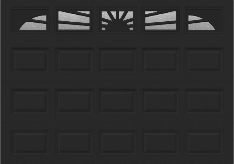 10x7 - Sunburst - Obscure - With glass Long - Black