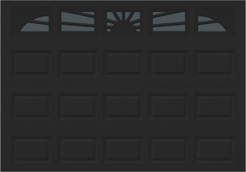 10x7 -  Sunburst - Tinted -   With glass Long - Black