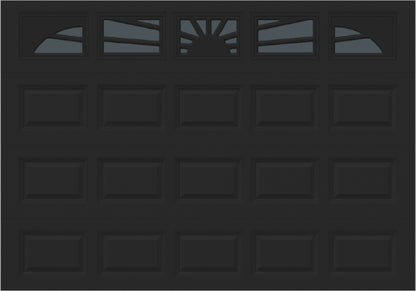 10x7 -  Sunburst - Tinted -   With glass Long - Black