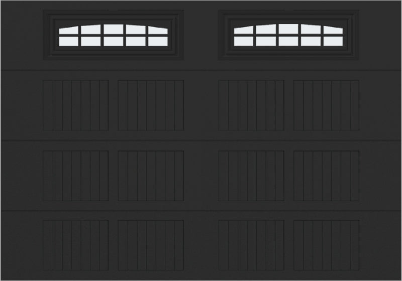 10x7 -  Cascade Short - Frosted  With glass - Black.