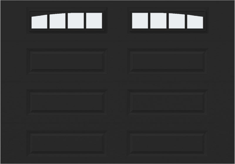 10x7 - Arched Stockbridge Long - Frosted With glass Long - Black