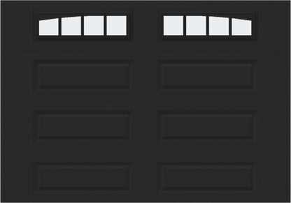 10x7 - Arched Stockbridge Long - Frosted With glass Long - Black