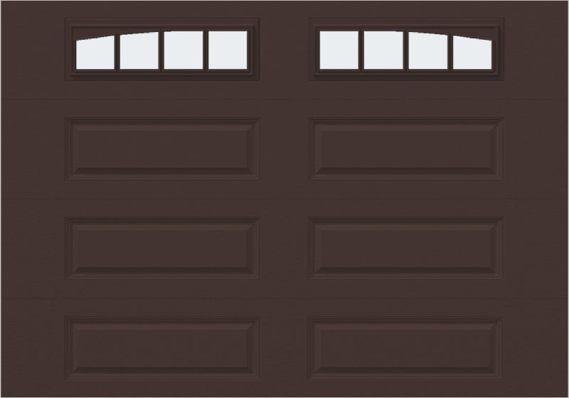 10x7 - Arched Stockbridge Long - Frosted With glass Long - Brown