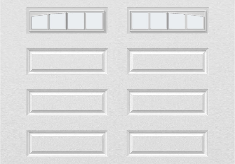 10x7 - Arched Stockbridge Long - Frosted With glass Long - White