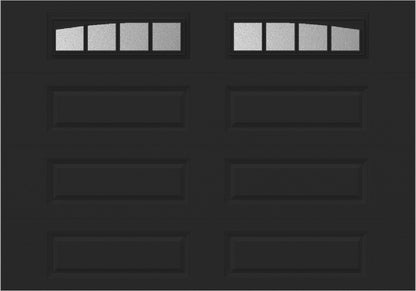 10x7 -  Arched Stockbridge Long - Obscure With glass Long - Black