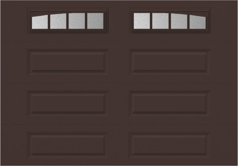 10x7 -  Arched Stockbridge Long - Obscure With glass Long - Brown