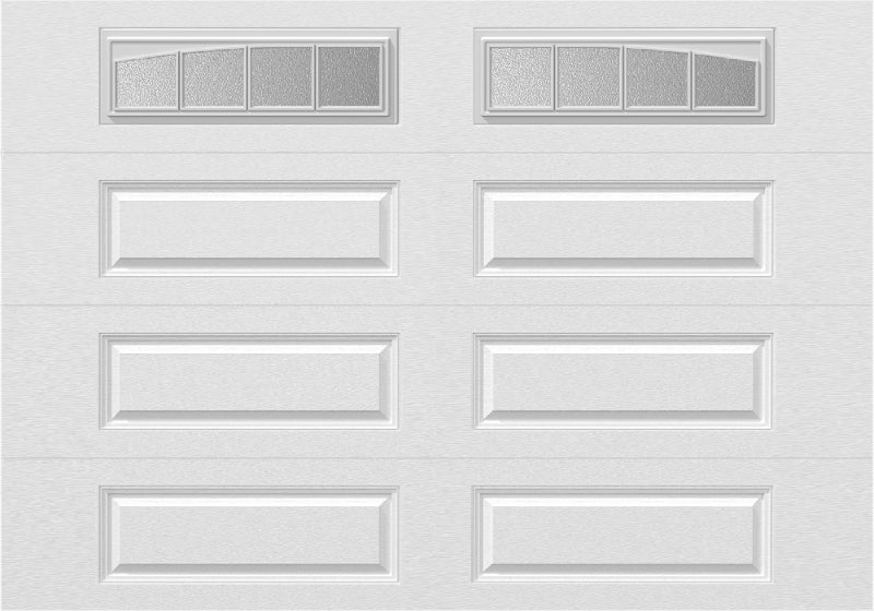 10x7 -  Arched Stockbridge Long - Obscure With glass Long - White