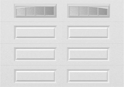 10x7 -  Arched Stockbridge Long - Obscure With glass Long - White