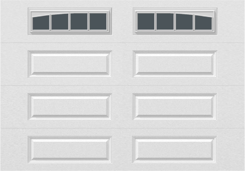 10x7 -  Arched Stockbridge Long - Tinted With glass Long - White