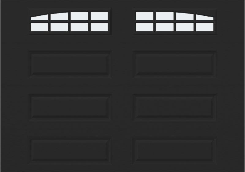 10x7 -  Arched Stockton Long - Frosted With glass Long - Black