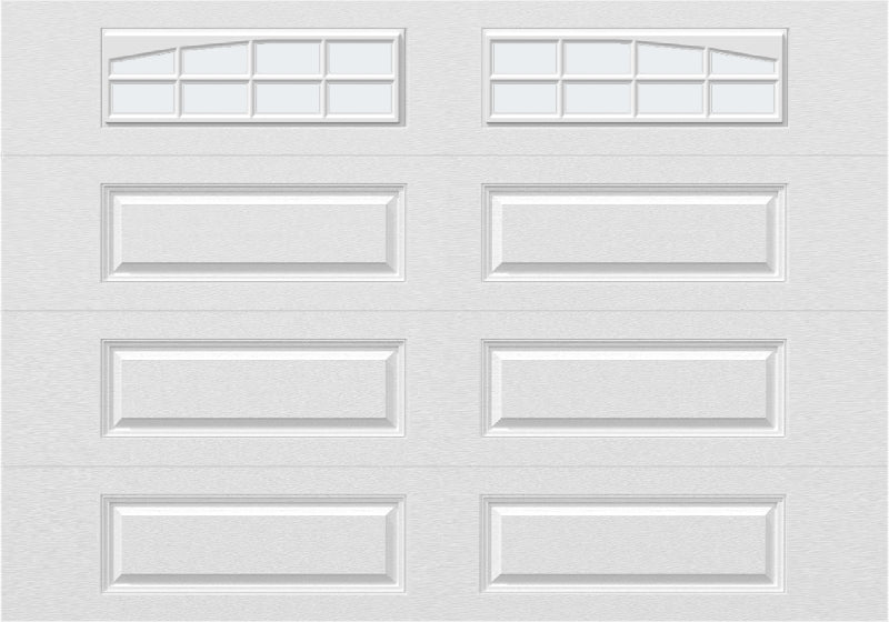 10x7 -  Arched Stockton Long - Frosted With glass Long - White