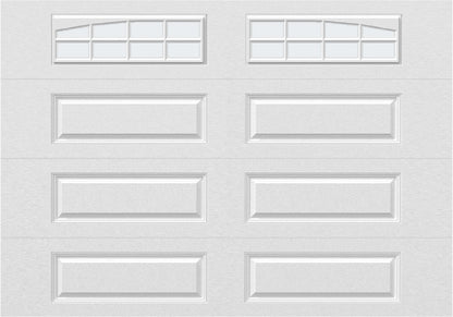 10x7 -  Arched Stockton Long - Frosted With glass Long - White