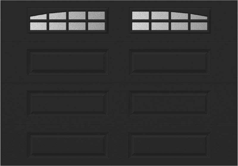 10x7 -  Arched Stockton Long - ObscureWith glass Long - Black