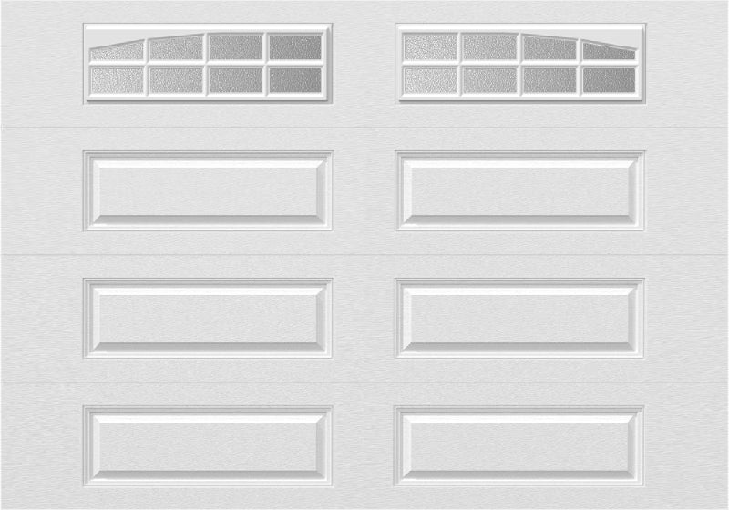 10x7 -  Arched Stockton Long - Obscure With glass Long - White